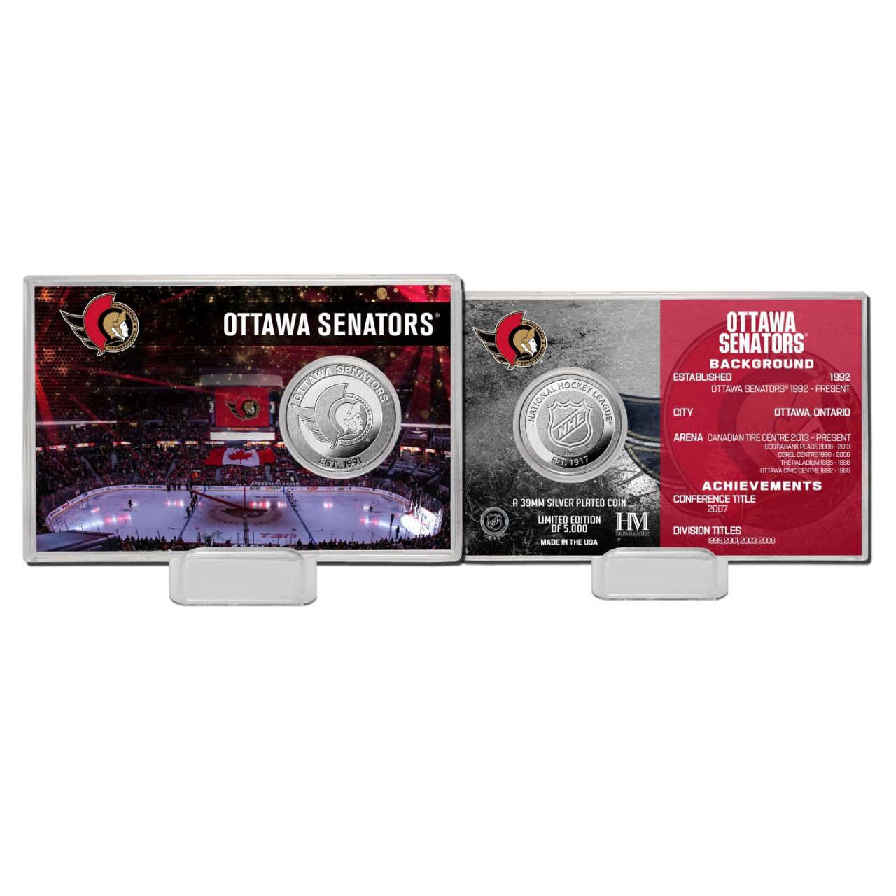 NHL Team History Silver Coin Card - Ottawa Senators