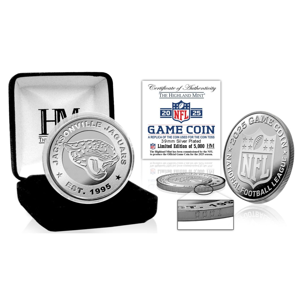 Jacksonville Jaguars 2025 Game Coin (39mm) Münze, silber