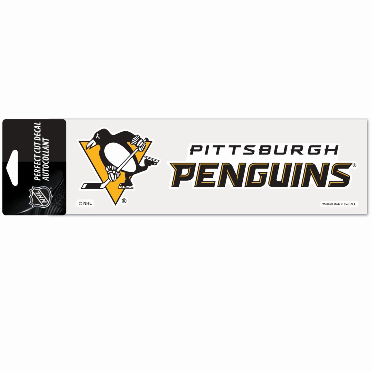 NHL Perfect Cut Aufkleber 8x25cm Pittsburgh Penguins