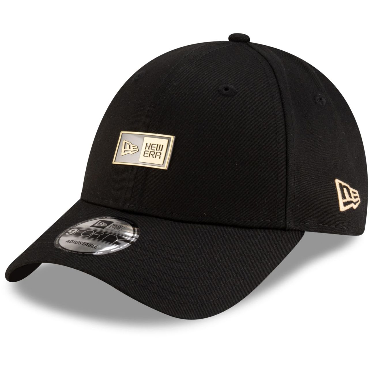 New Era 9Forty Strapback Cap - METAL BADGE schwarz
