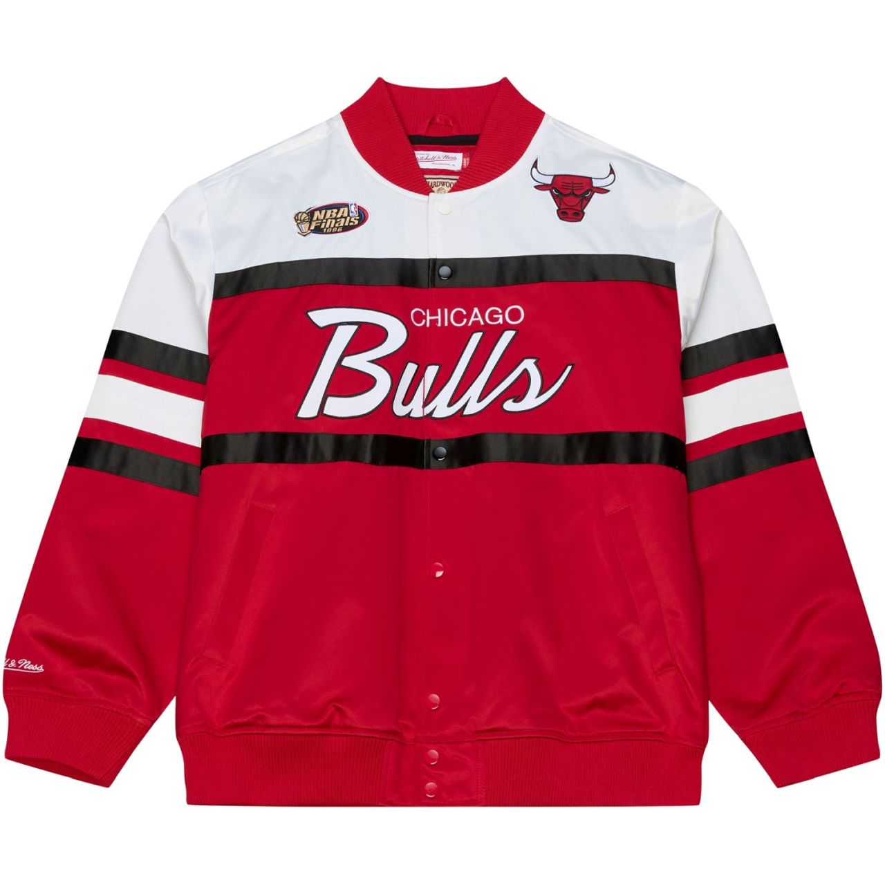 M&N Midweight Satin Varsity Jacke - Chicago Bulls