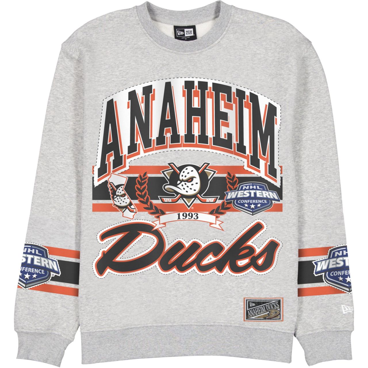 New Era Fleece Pullover - NHL Anaheim Ducks grau