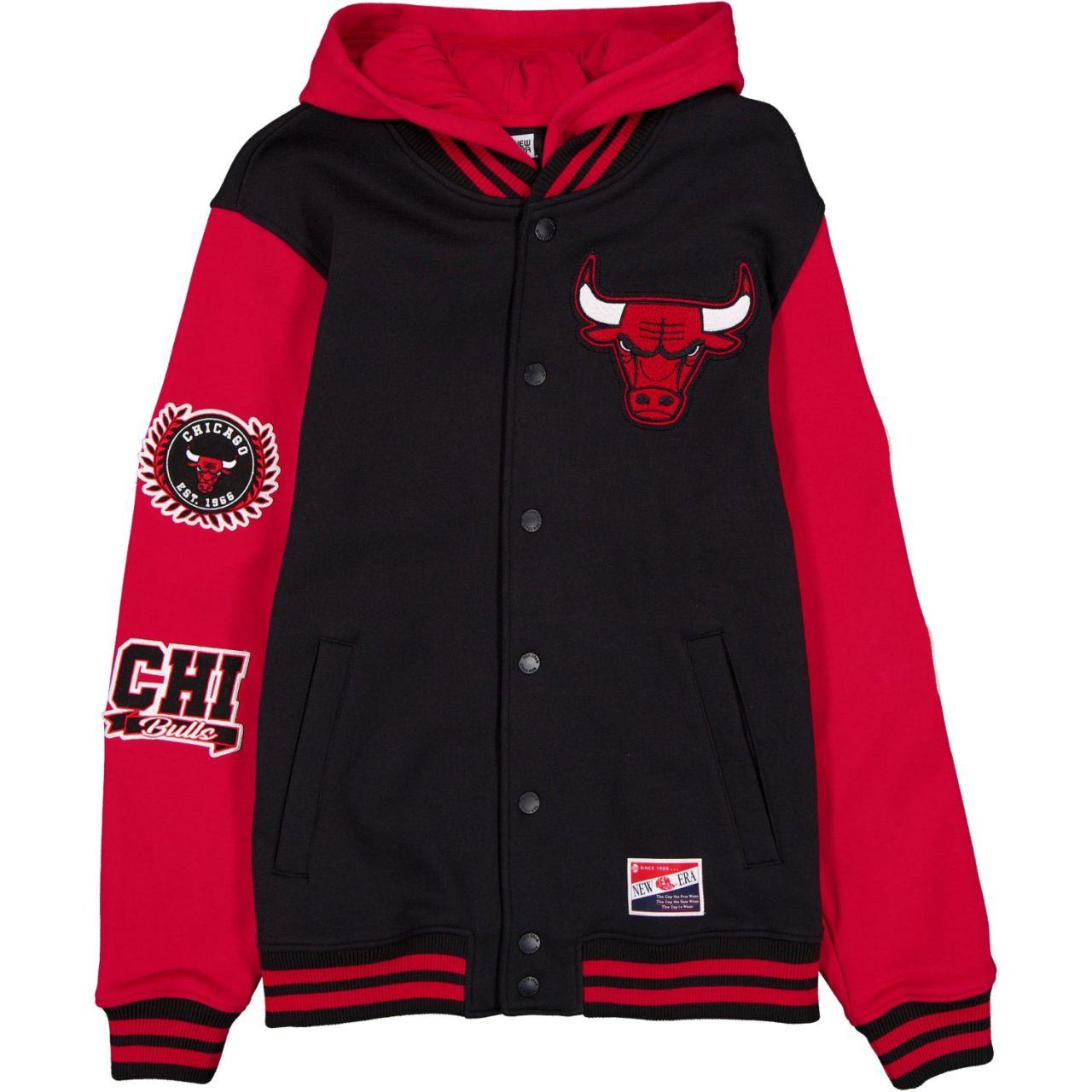 New Era Midweight Hooded Fleece Jacke - Chicago Bulls