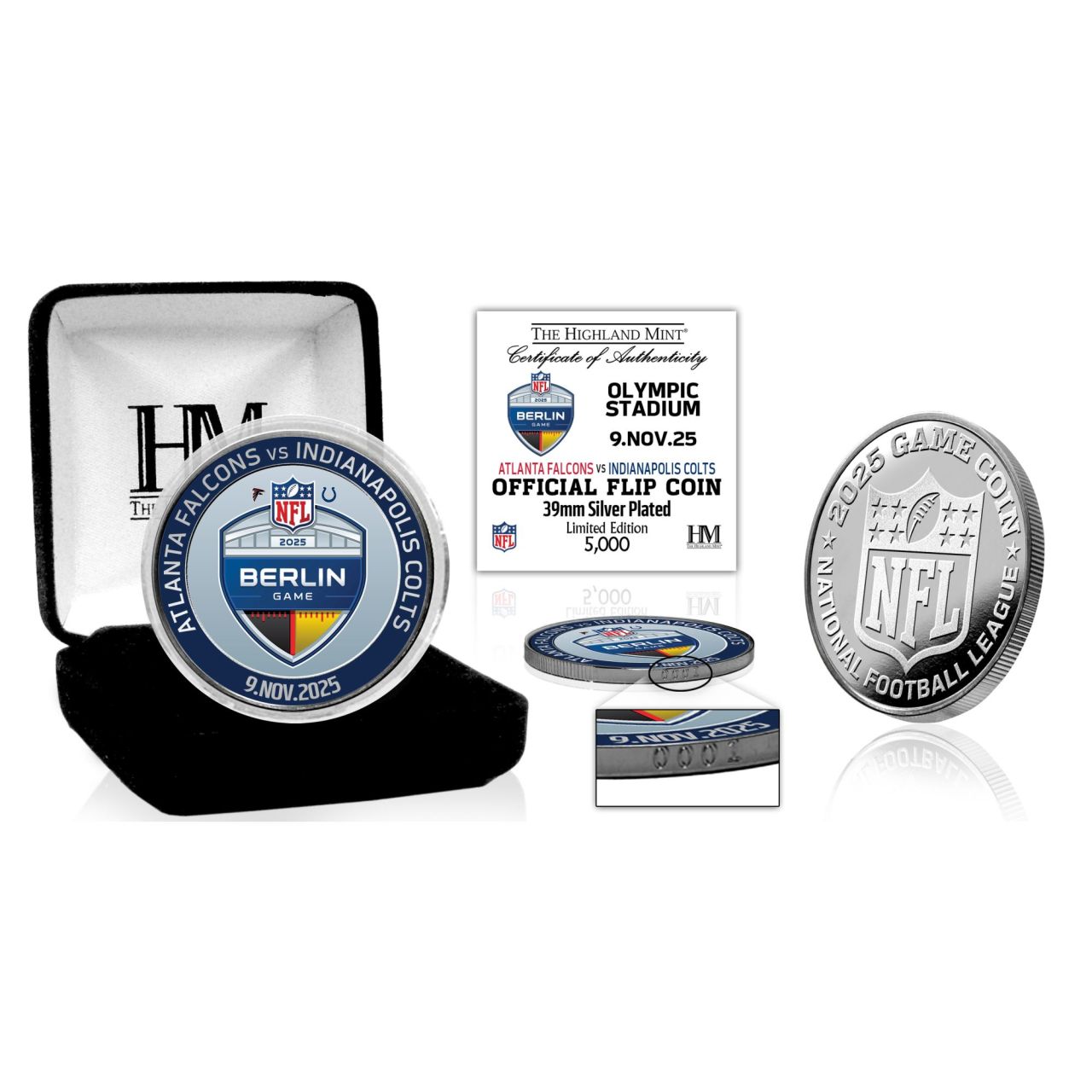 NFL Berlin Game 2025 Official Flip Coin (39mm) Münze