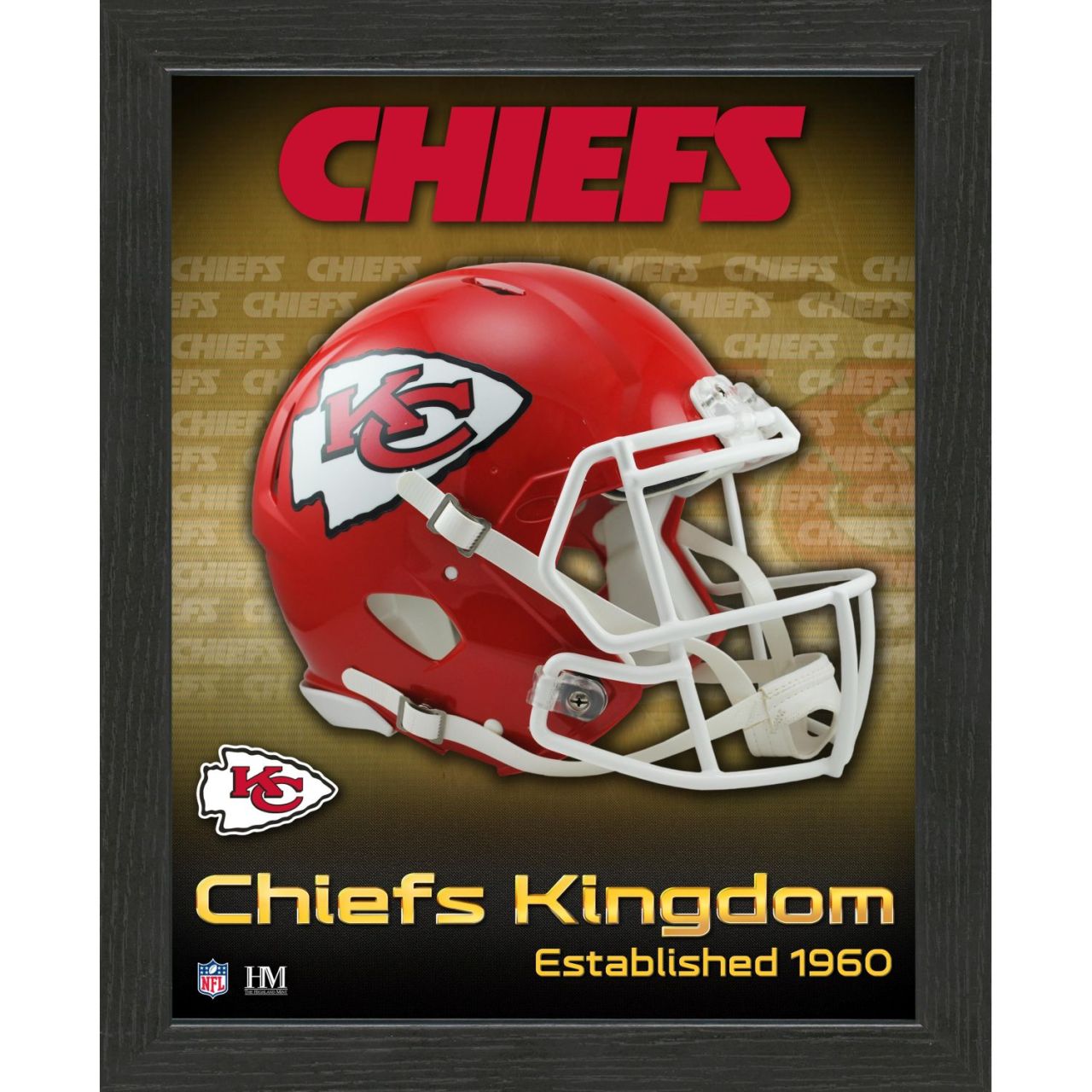Kansas City Chiefs NFL Helmet Frame Logo Bild 28x23cm