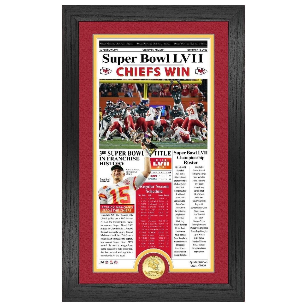 Kansas City Chiefs Super Bowl LVII Front Page Coin Bild
