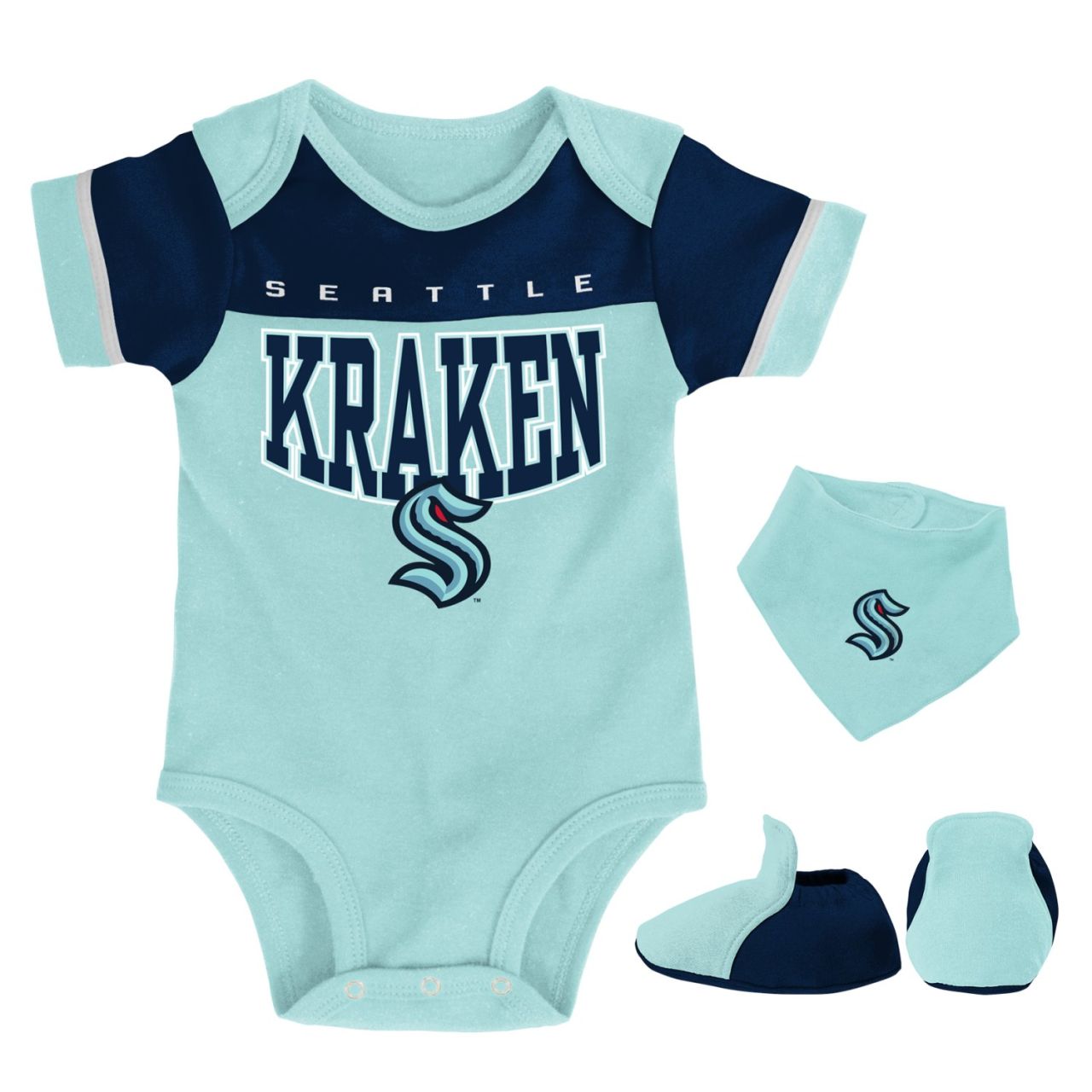 Outerstuff Baby Bib & Bootie Set Seattle Kraken