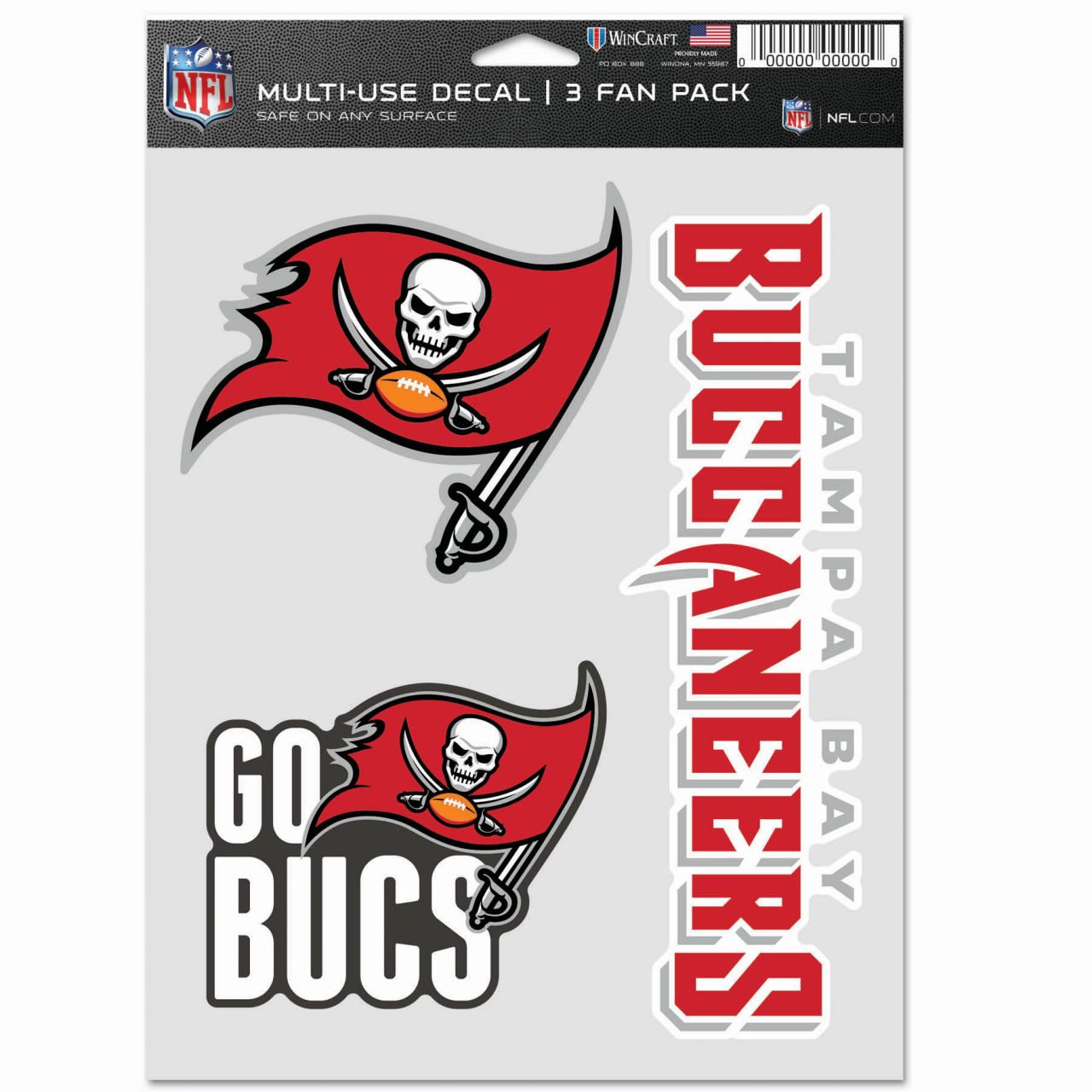 NFL Aufkleber Multi 3er Set 20x15cm - Tampa Bay Buccaneers