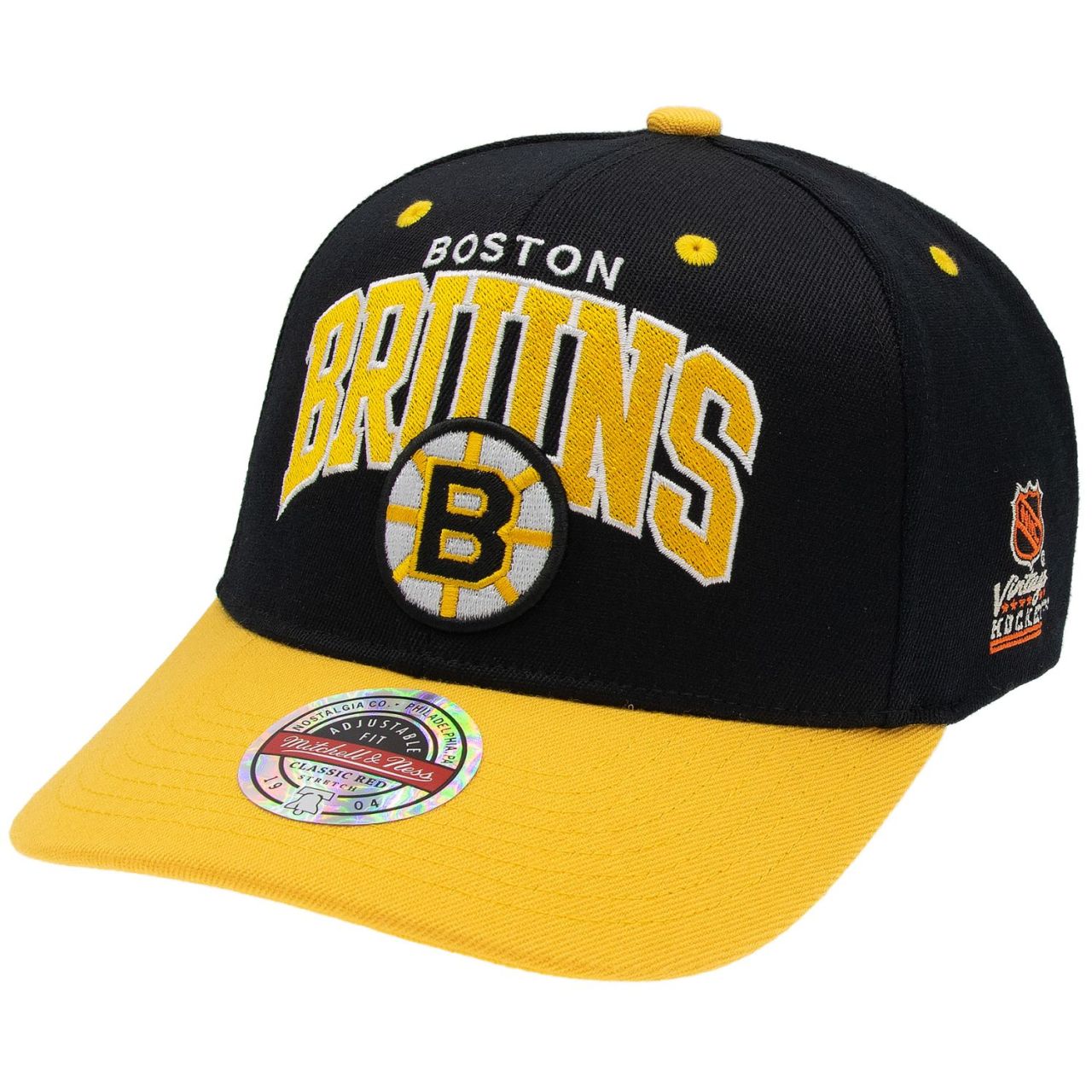 M&N Stretch Snapback Classic Red Cap - Boston Bruins