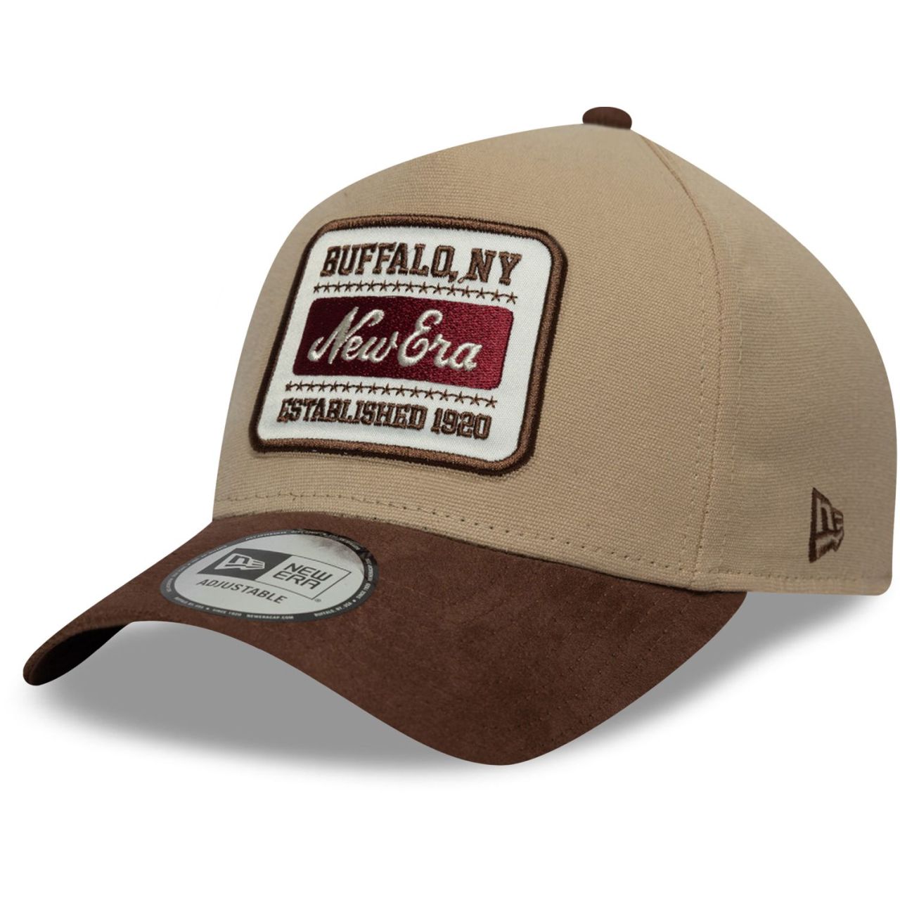 New Era A-Frame Mesh Trucker Cap - BRAND PATCH camel beige