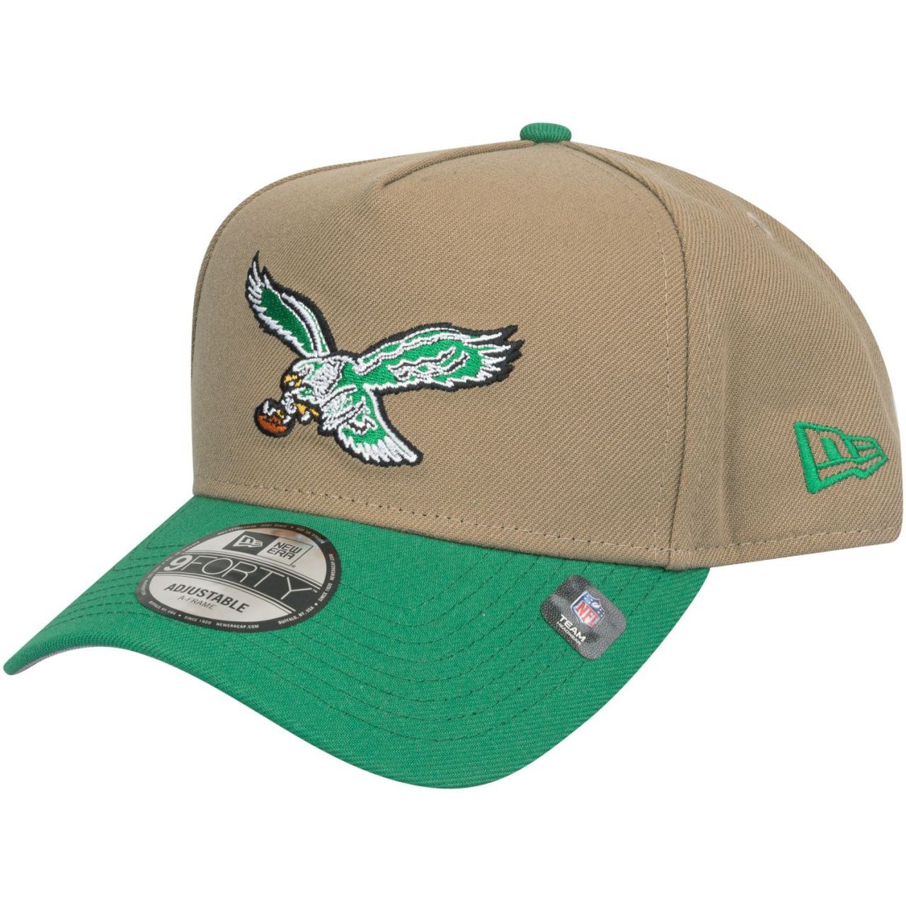 New Era 9Forty A-Frame Cap - Retro Philadelphia Eagles khaki