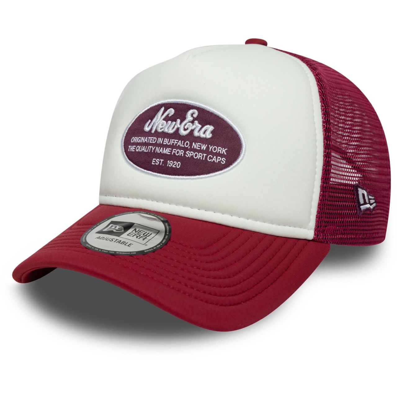 New Era A-Frame Mesh Trucker Cap - RETRO PATCH maroon