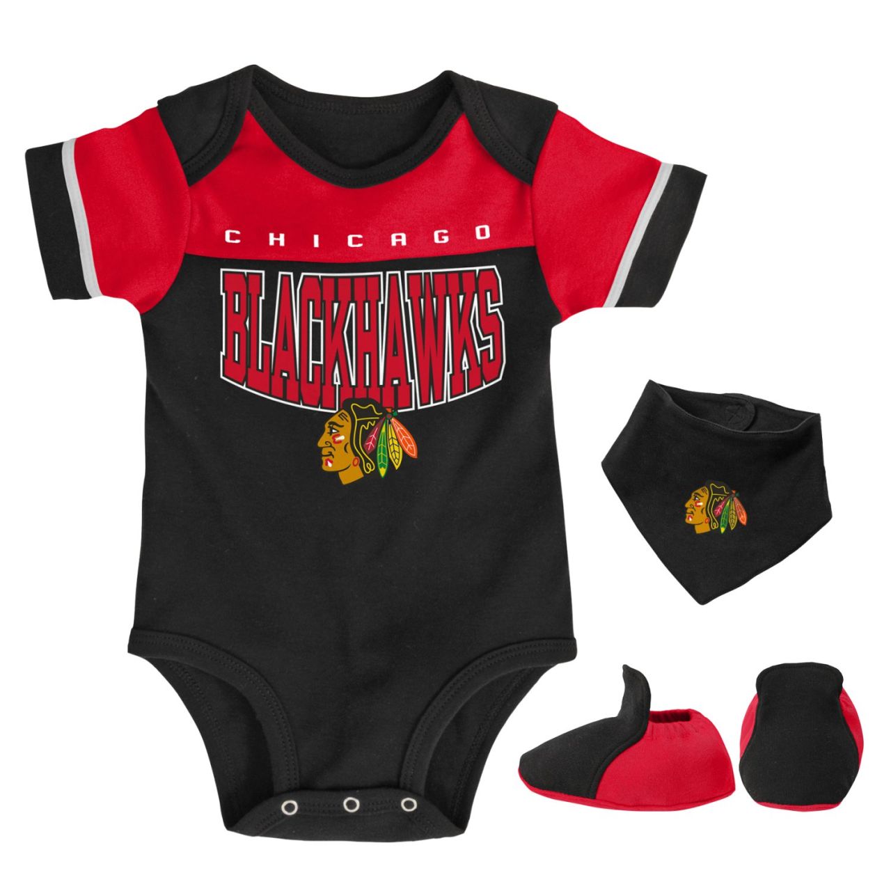 Outerstuff Baby Bib & Bootie Set Chicago Blackhawks