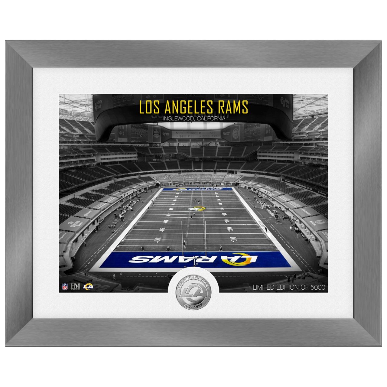 Los Angeles Rams NFL Stadion Silber Coin Bild 40x33cm