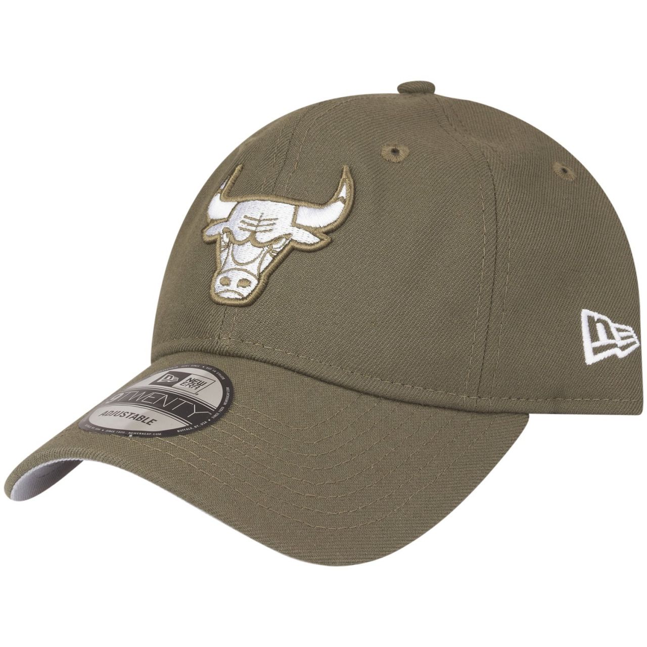New Era 9Twenty Strapback Cap - Chicago Bulls army oliv