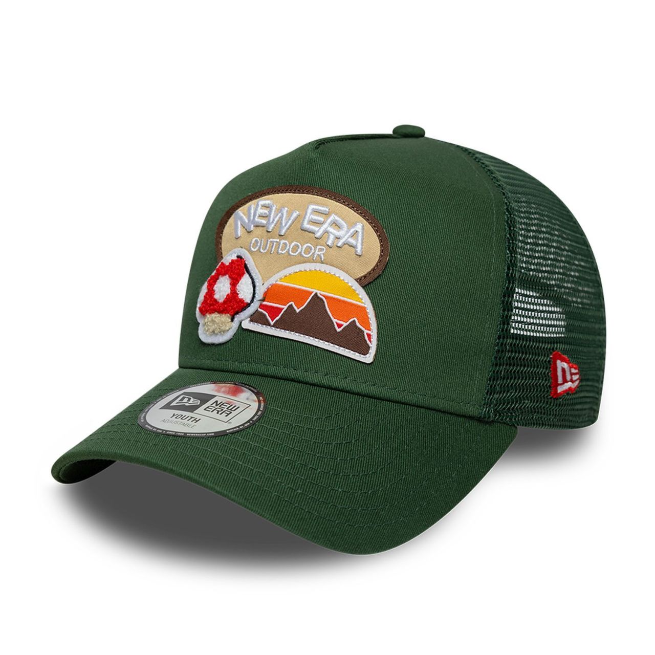 New Era Kinder Youth Trucker Mesh Cap - OUTDOOR oliv
