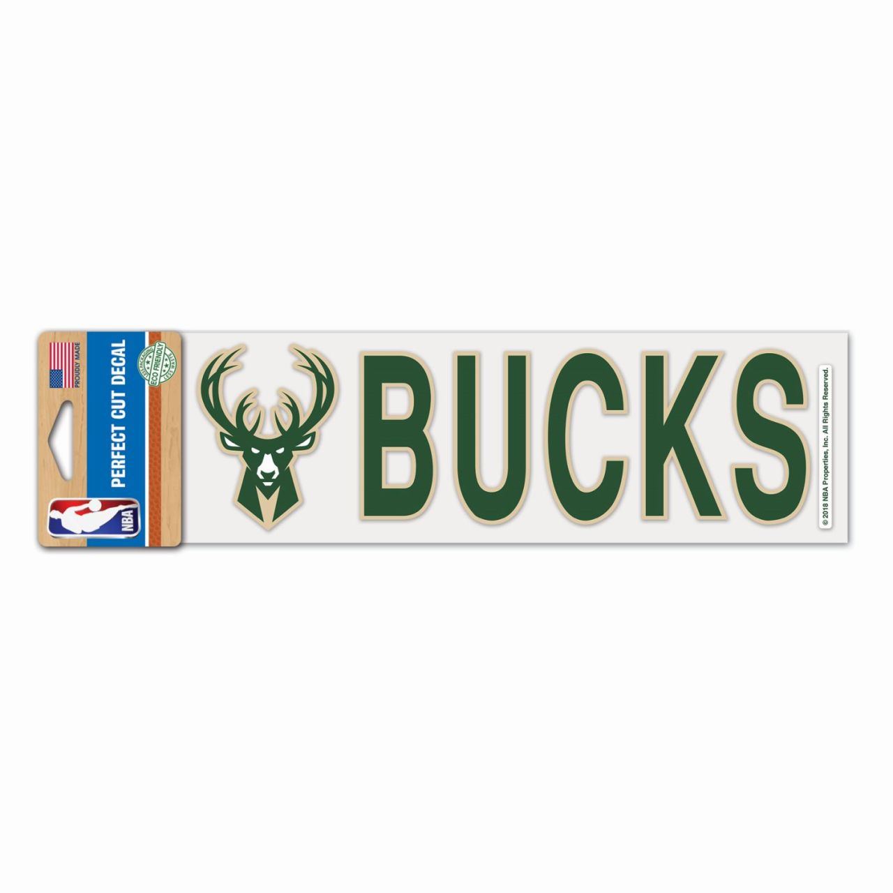 NBA Perfect Cut Aufkleber 8x25cm Milwaukee Bucks