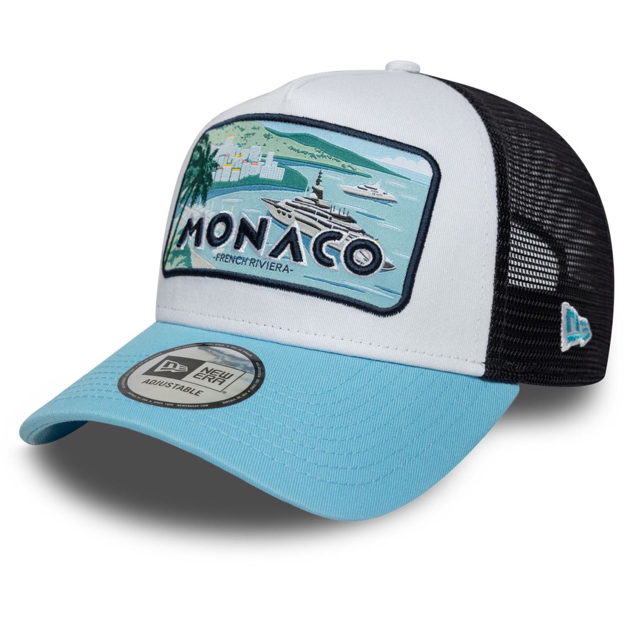 New Era A-Frame Mesh Trucker Cap - MONACO French Riviera