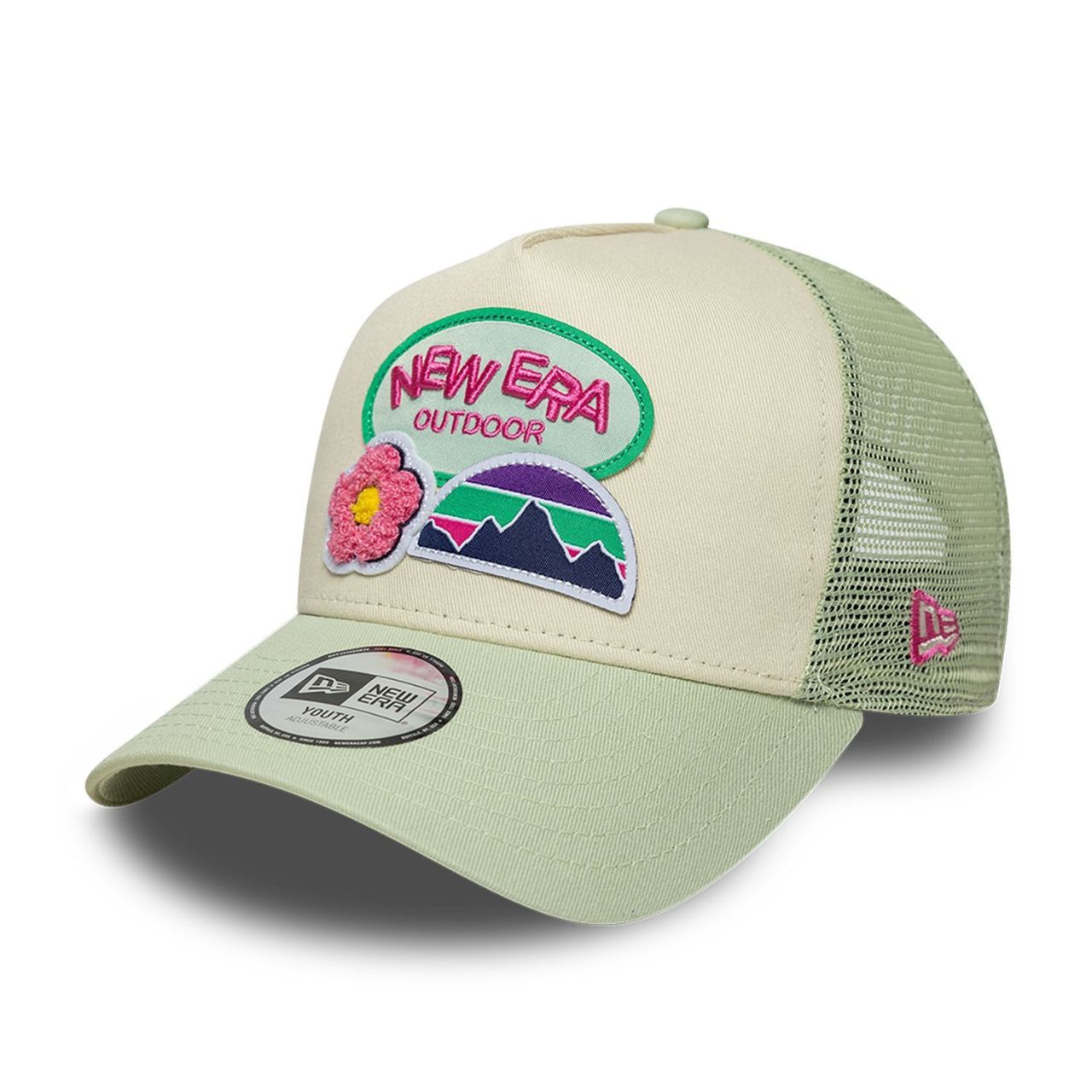 New Era Kinder Youth Trucker Mesh Cap - OUTDOOR beige