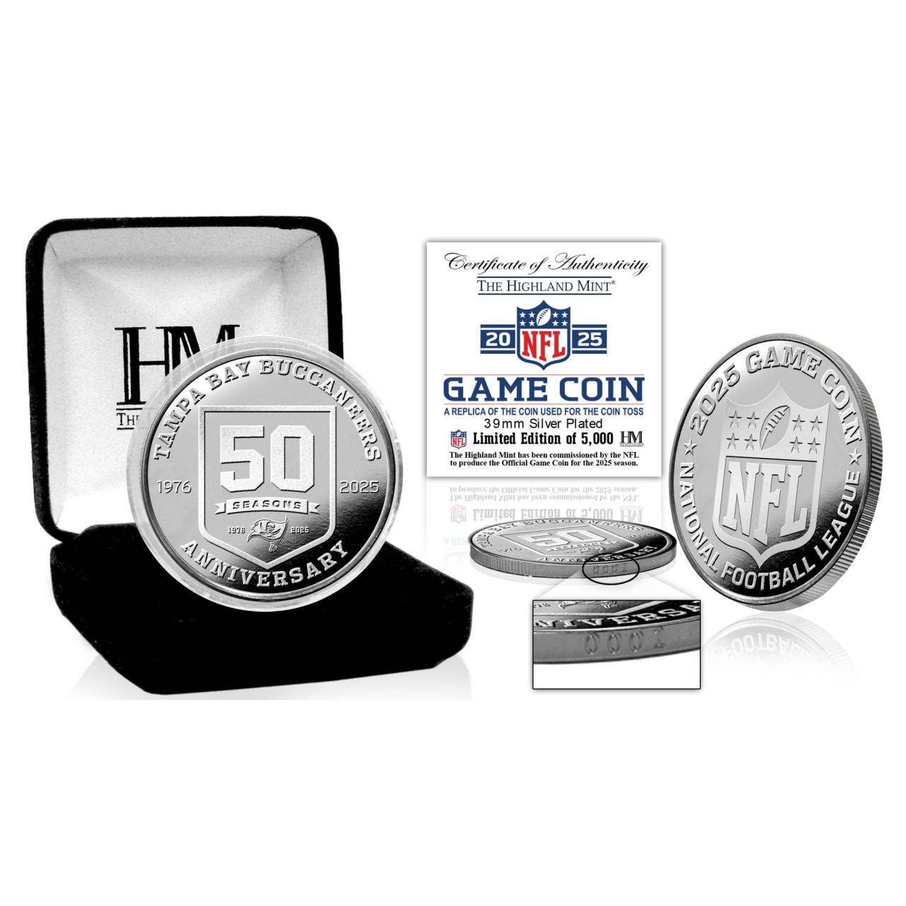 Tampa Bay Buccaneers 2025 Game Coin (39mm) Münze, silber