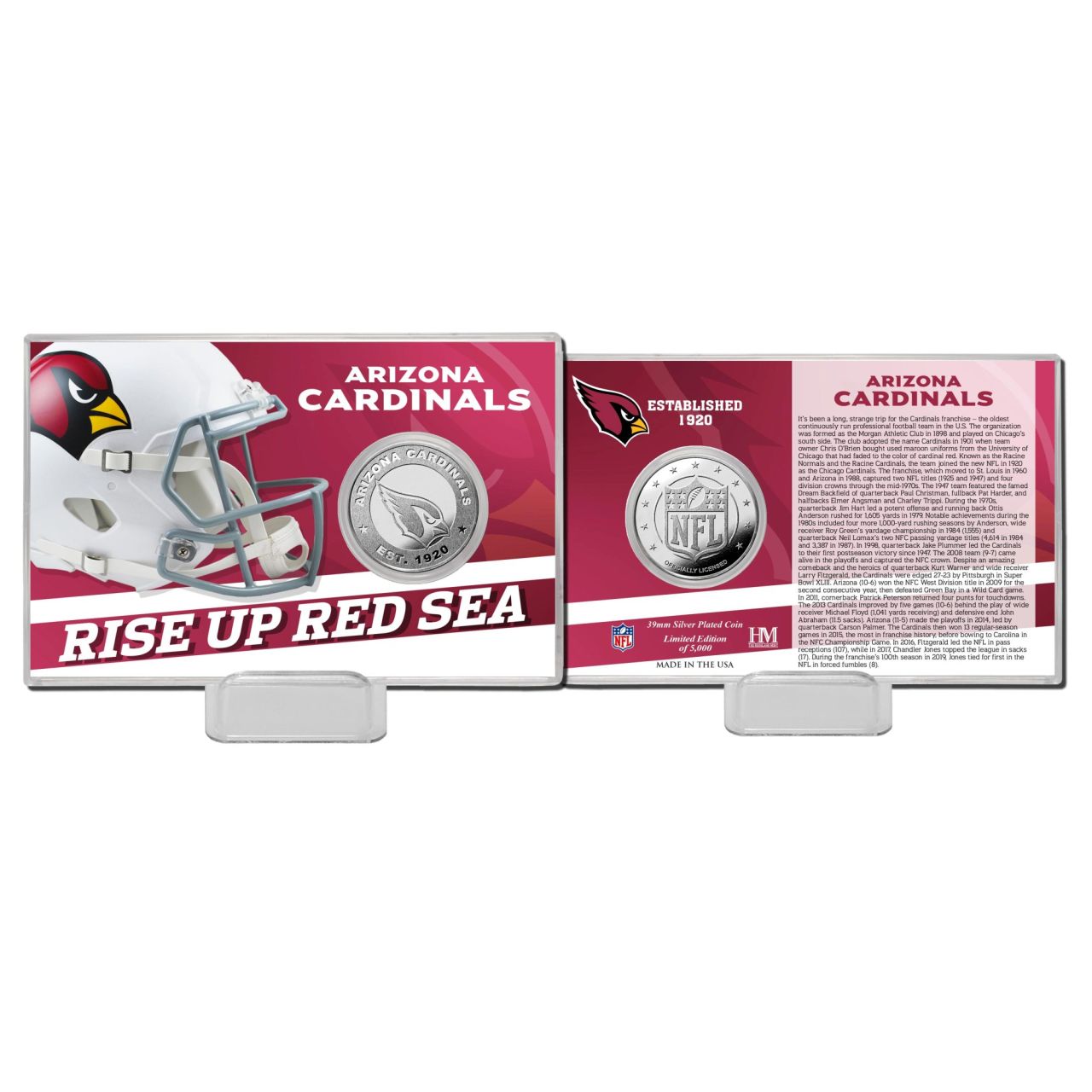 NFL Team History Silver Coin Card - Arizona Cardinals