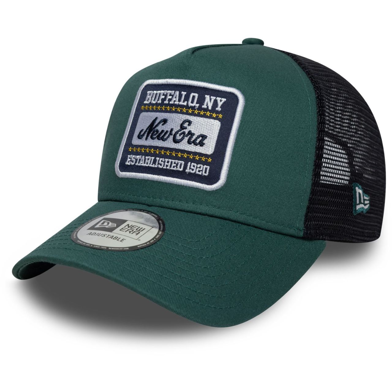 New Era A-Frame Mesh Trucker Cap - BRAND PATCH forest green