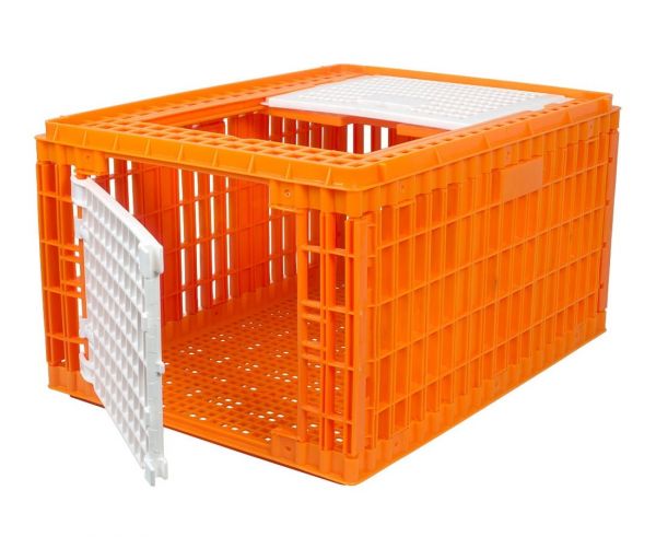 Geflügel-Transportbox HDPE, 77x58x42cm, hohe Transportkiste für Hüh...