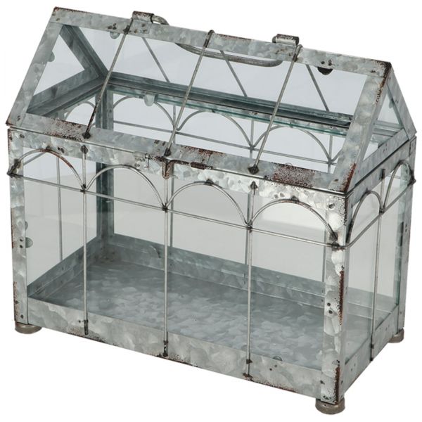 Esschert Design Mini Gewächshaus - Metall und Glas - Dekohaus zum B...