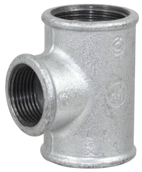 Temperguss T-Stück, reduziert, 1/1 x 3/4 x 1/1 Zoll, IG, dreiseitig...