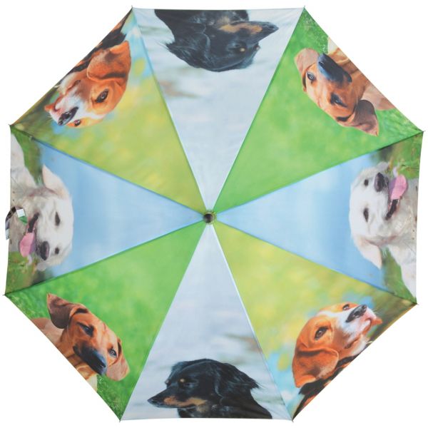 Esschert Design Regenschirm Hunde, Automatik Stockschirm mit Hundem...