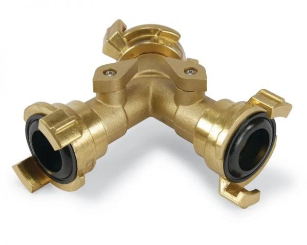 Dreiwege Messing Schnellklupplung 1/2 Zoll - zwei Abgänge 3/4 Zoll ...