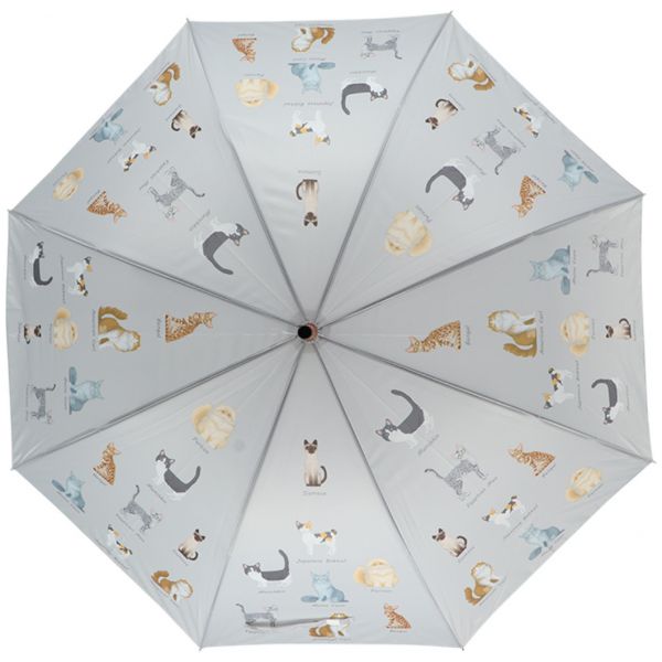 Esschert Design Regenschirm Katzenrassen, Automatik Stockschirm mit...