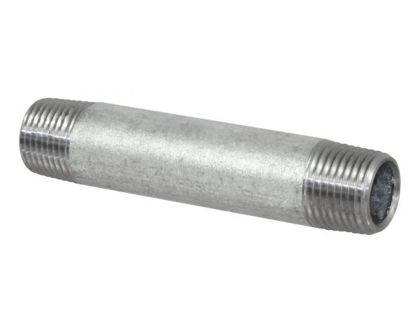 Temperguss Rohrnippel, 1 Zoll AG, 40mm, beidseitig mit Außengewinde...