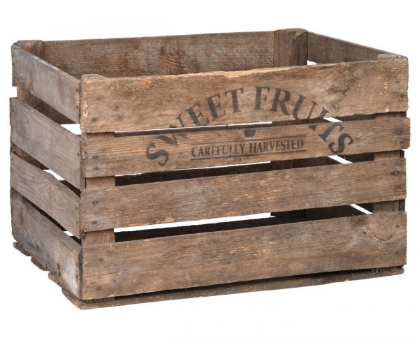 Esschert Design Apfelkiste Holz, 51x42x30cm, Vintage, Obstkiste, De...