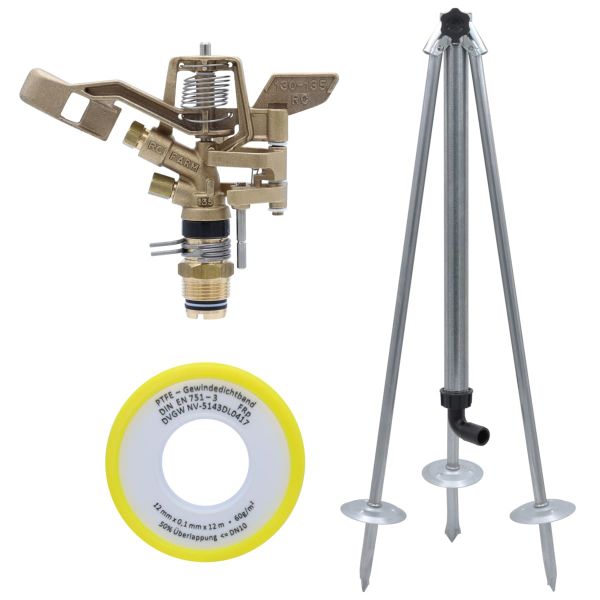 Teilkreisregner RC 135, 3/4 Zoll, Sektorenregner, Komplettset mit R...