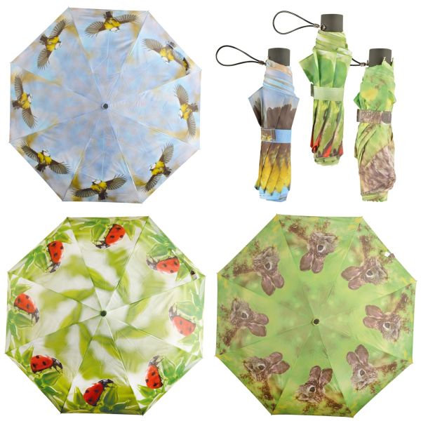 Esschert Design Taschen Regenschirm, Taschenschirm, Reiseschrim, ve...