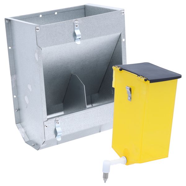 Kaninchen Set: Futtertrog 2,5kg + Tränke 1 Liter, Set aus Futteraut...