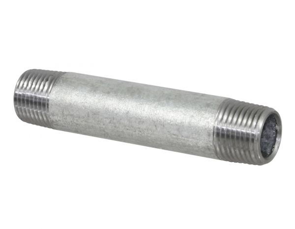 Temperguss Rohrnippel, 1/2 Zoll AG, 200mm, beidseitig mit Außengewi...