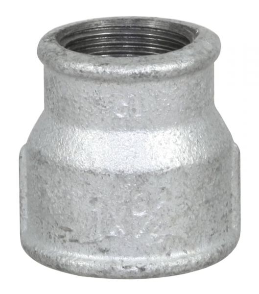Temperguss Reduziermuffe, 1 1/4 x 1/1 Zoll, IG-IG, beidseitig mit I...