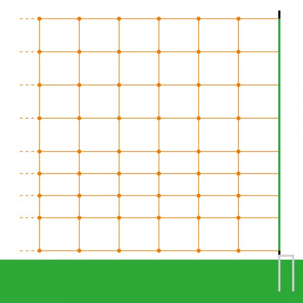 50m Schafnetz, Euro Plus, 106cm, 2 Spitzen, orange, Schafzaun, Elek...