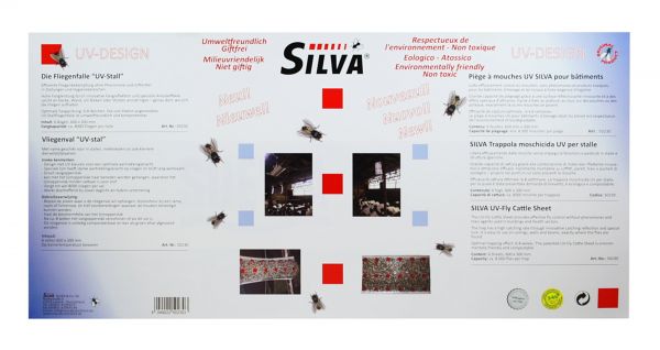 Silva 6x Fliegenfalle UV-Stall 60x30cm, Fliegenfänger zur Fliegenbe...