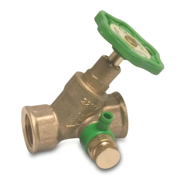 Messing Schrägsitzventil 1/2 Zoll - mit Entleerung - Arbeitsdruck 1...