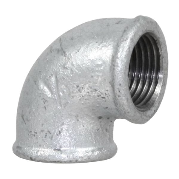 Temperguss Winkel 90°Grad, 1 Zoll, IG-IG, beidseitig mit Innengewin...