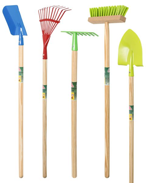 Kinder Gartengeräte Set 5-teilig - Schaufel, Spaten, Rechen, Besen ...