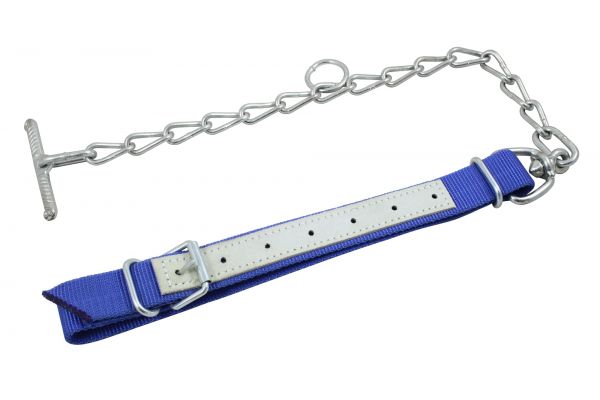 Trevira Kälberhalsband Nylon, mit Kette und Knebel, lederverstärkt,...