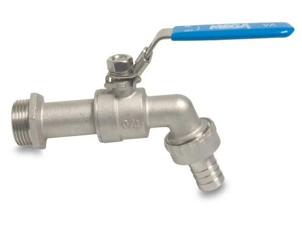 Profec Edelstahl Kugelauslaufhahn 1 Zoll AG - mit Schlauchtülle - A...
