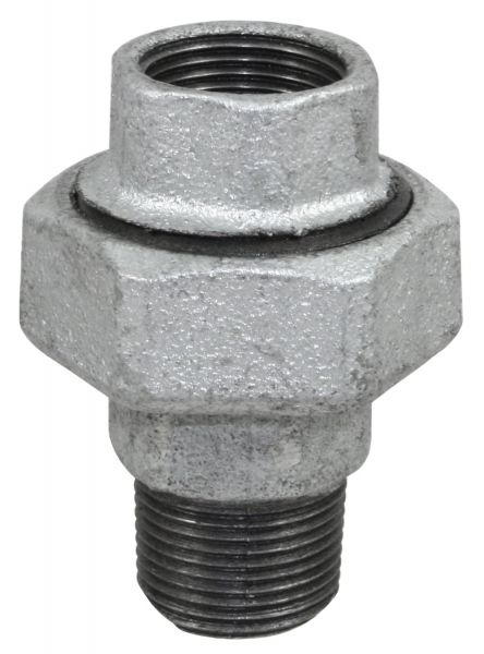 Temperguss Überwurfverschraubung, konischdichtend, 1/2 Zoll, IG- AG...