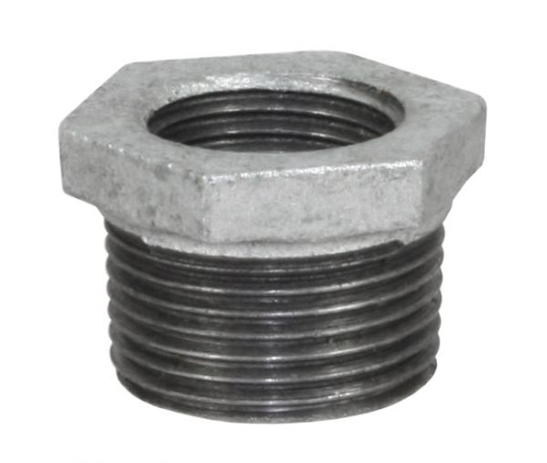 Temperguss Reduzierstück, 1 1/2 x 1 1/4 Zoll, AG-IG, Außengewinde x...