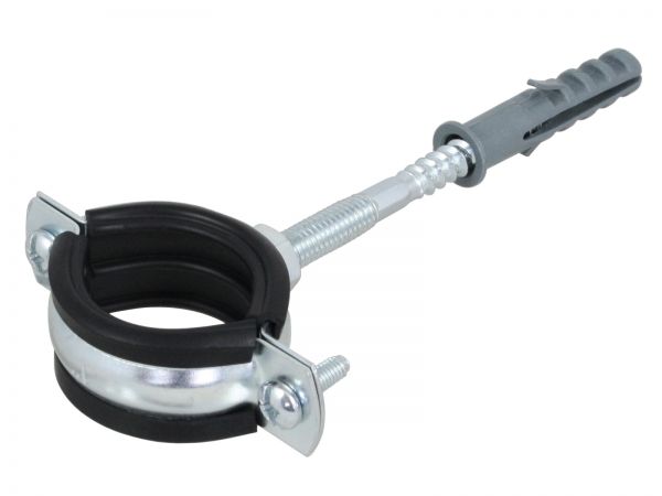Schraubrohrschelle 1 Zoll - Rohrschelle mit Stockschraube, Gummiein...