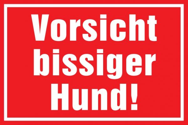 Warnschild: Vorsicht bissiger Hund, rot, 250x150mm, Hinweisschild, ...
